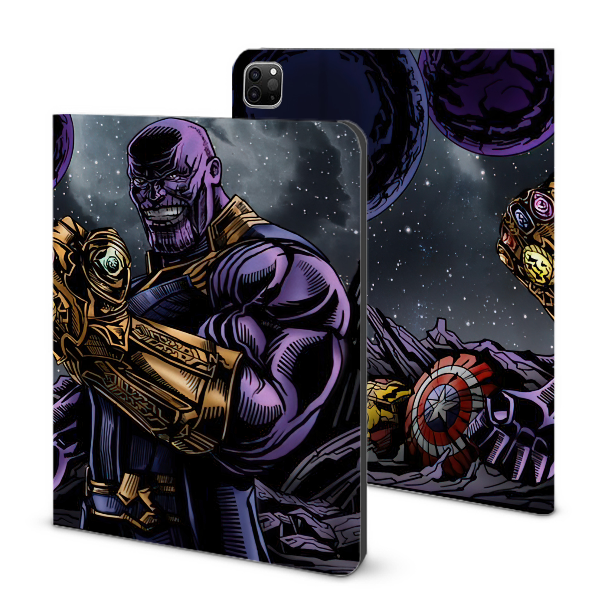 （画像用） アベンジャーズ The Avengers IPad ケース ブック型 PUレザー TPU 耐衝撃 軽量 薄型 ペン収納なし 全面保護 IPad 各モデル対応